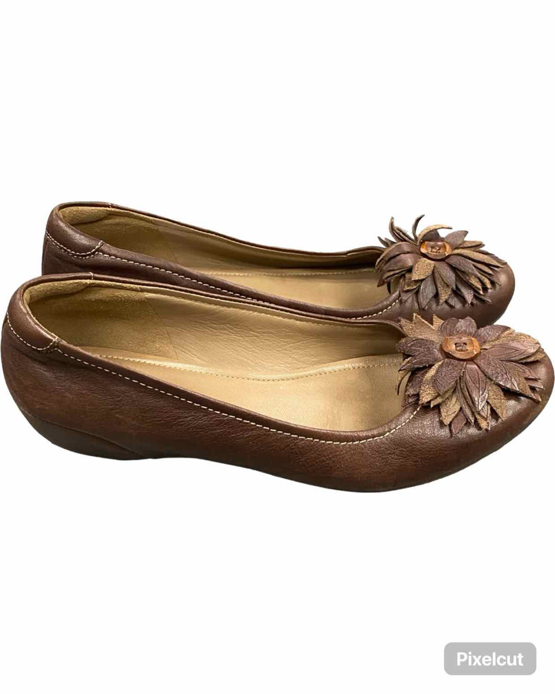 Ecco Shoe Size 40 Brown Leather Mary Comfort Cushioned Flats