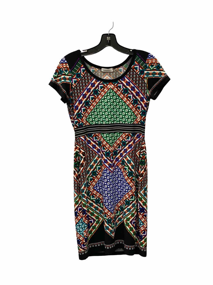 Calvin Klein Size 6 Multi-Color Print Dress
