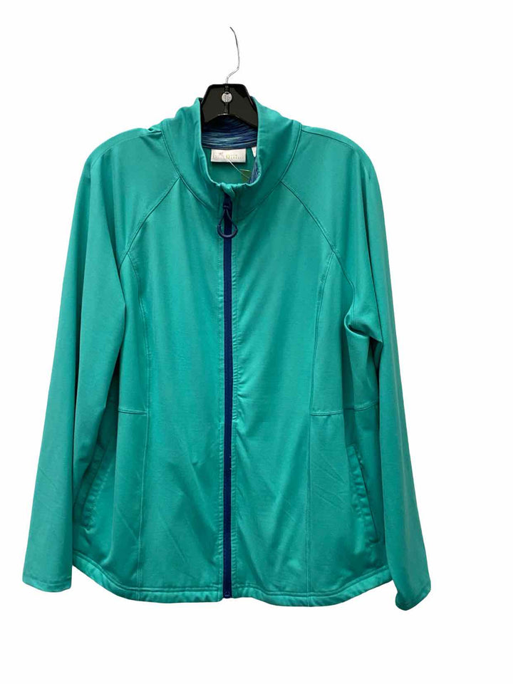 Belle by Kim Gravel Size L Aqua Athletic Jacket