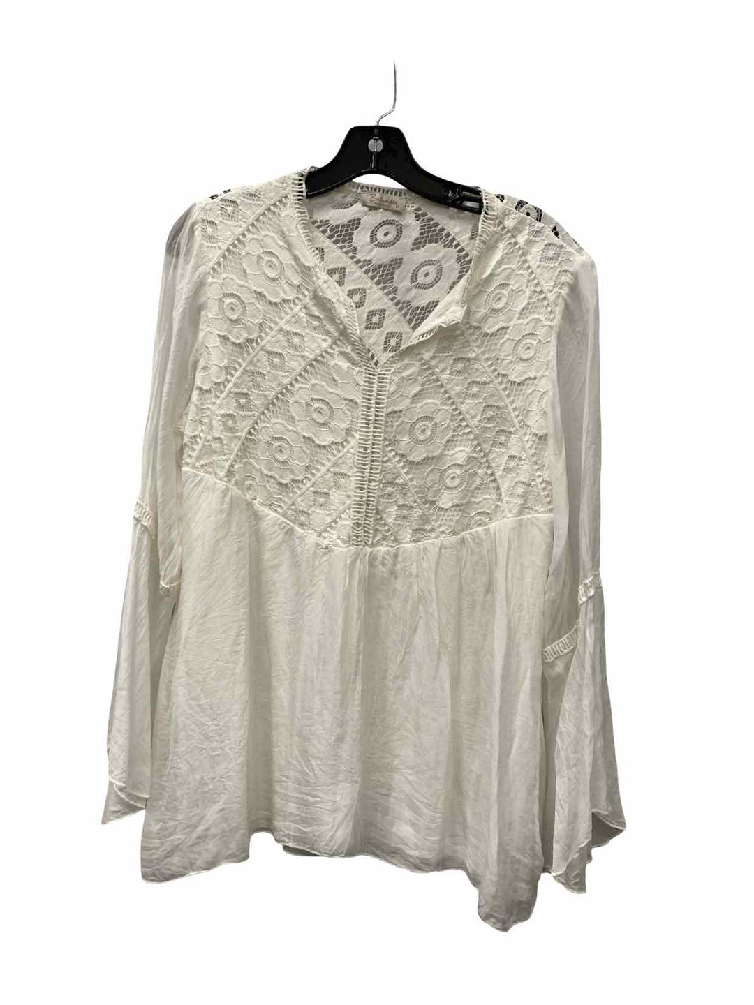 Bellambra Size M White 100% silk Long Sleeve Shirts