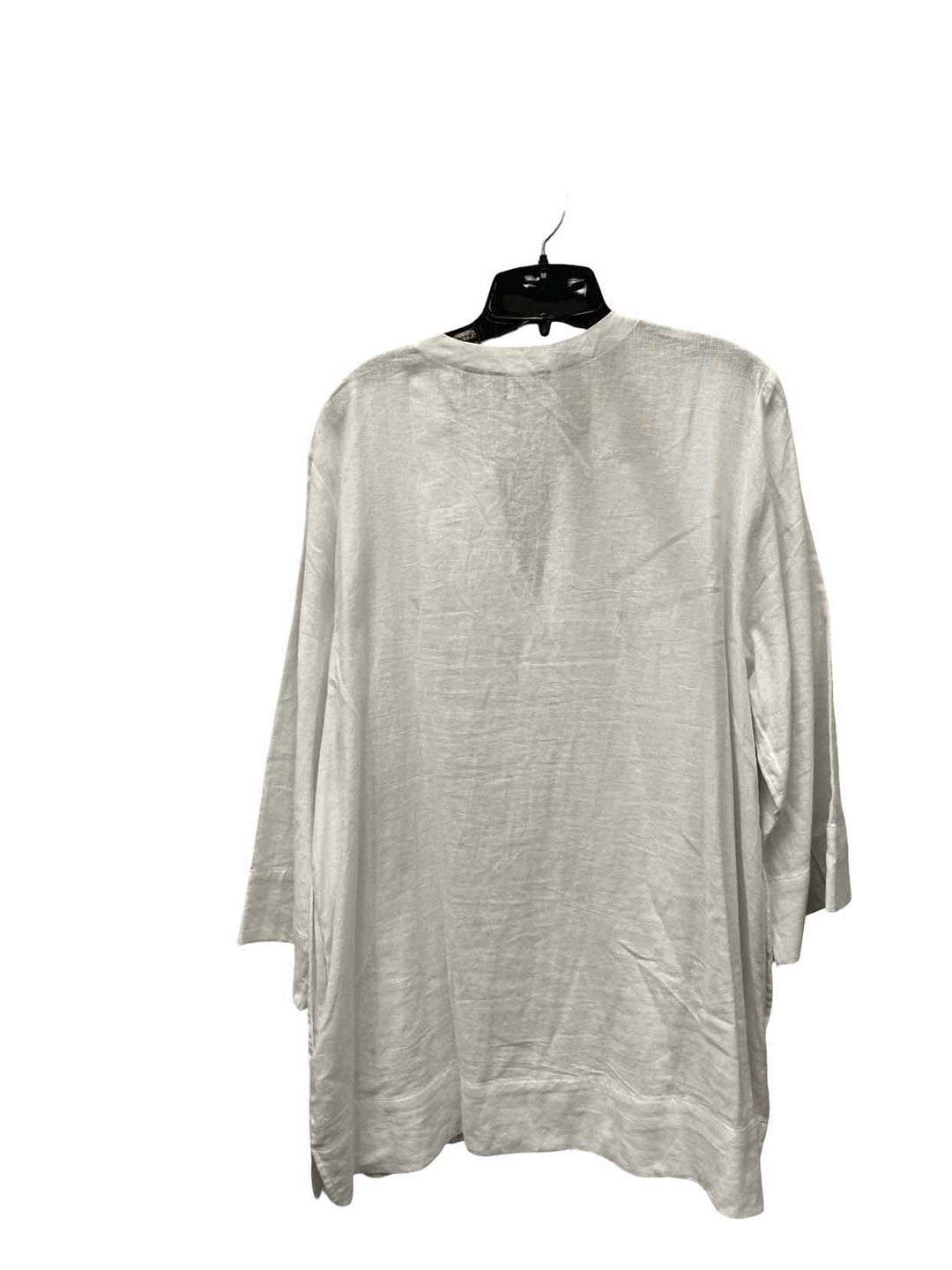Land's End Size XL White 55% Linen Long Sleeve Shirts
