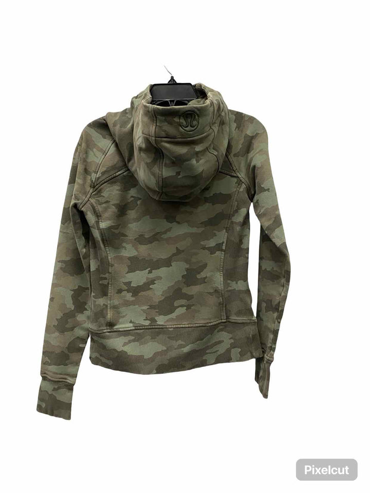 Lululemon Size 6 Green camo print Athletic Jacket