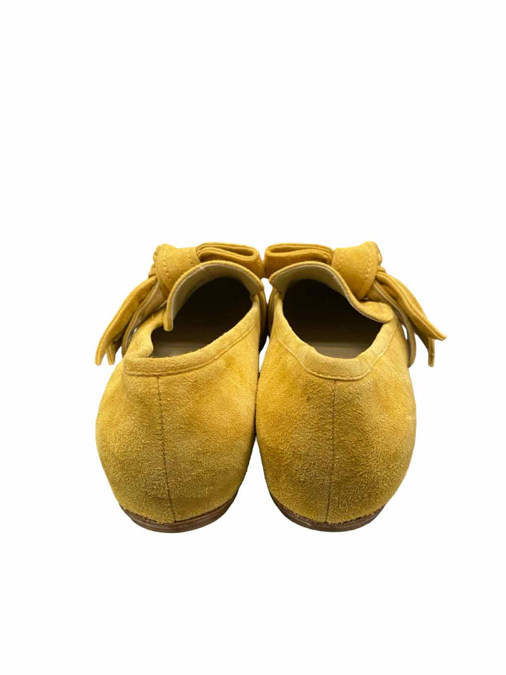 Etienne Aigner Shoe Size 7.5 Mustard Yellow Suede Chiara Flats