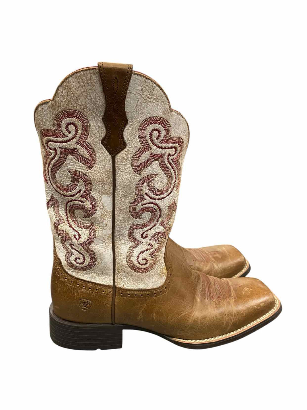 Ariat Shoe Size 12 Brown White & Red Boots(Ankle)
