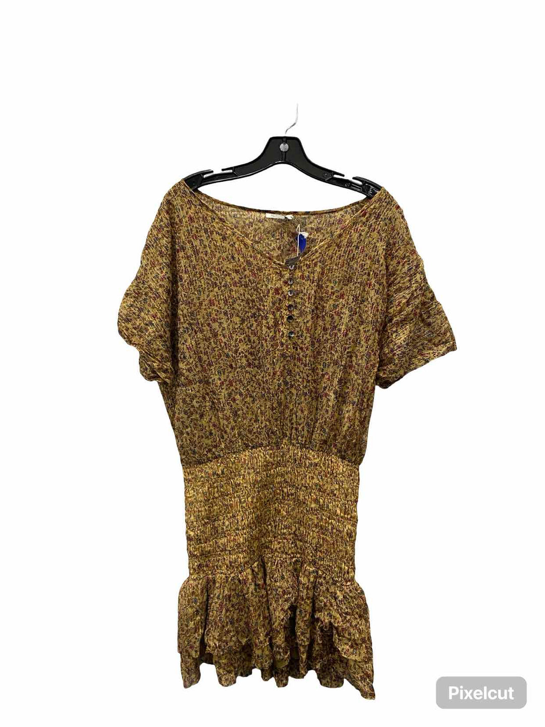 Mes Demoiselles Size L Gold Print Dress