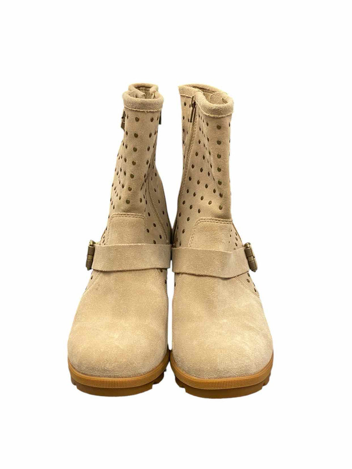 Sorel Shoe Size 11 Beige Suede Joan Of Arctic Wedge ll Boot Stud Boots(Ankle)