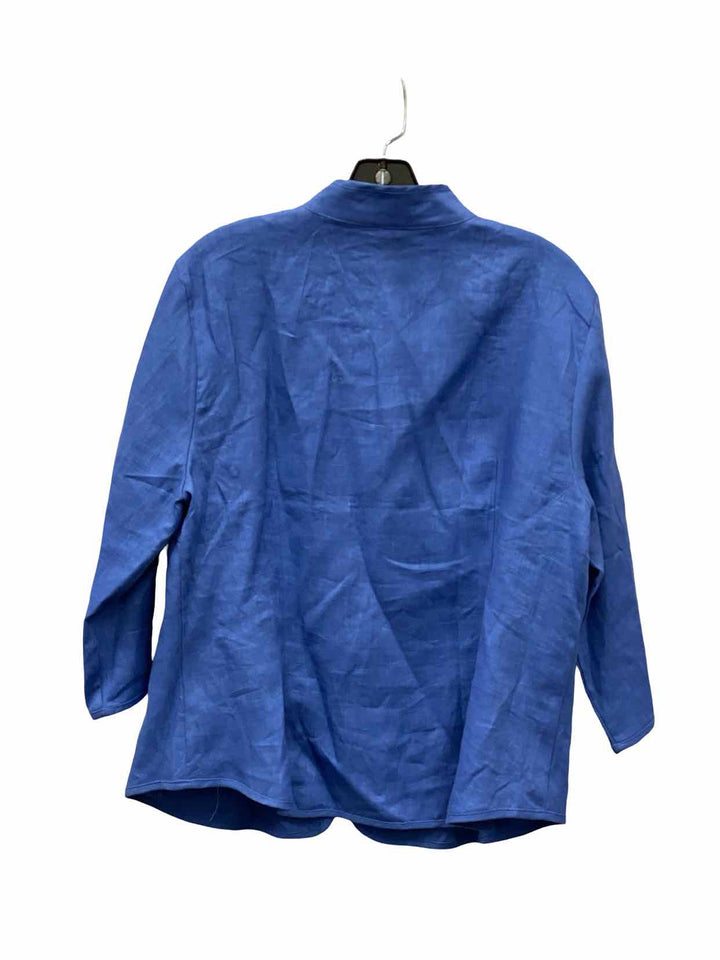 Lintico Size XS Blue 100% Linen Long Sleeve Shirts