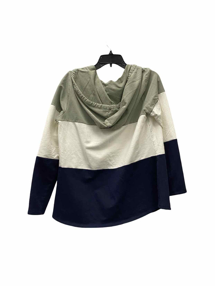 Belle by Kim Gravel Size M Green/White Navy Blue Sweatshirt