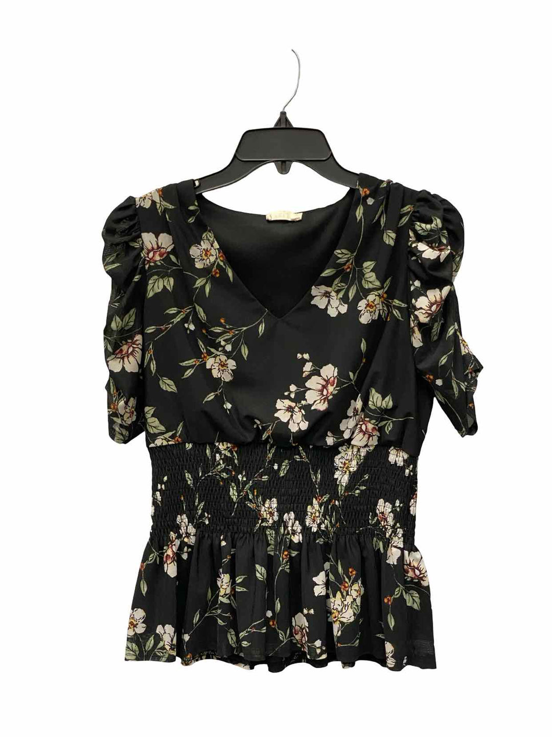 Ember Size M Black Floral Short Sleeve Shirts