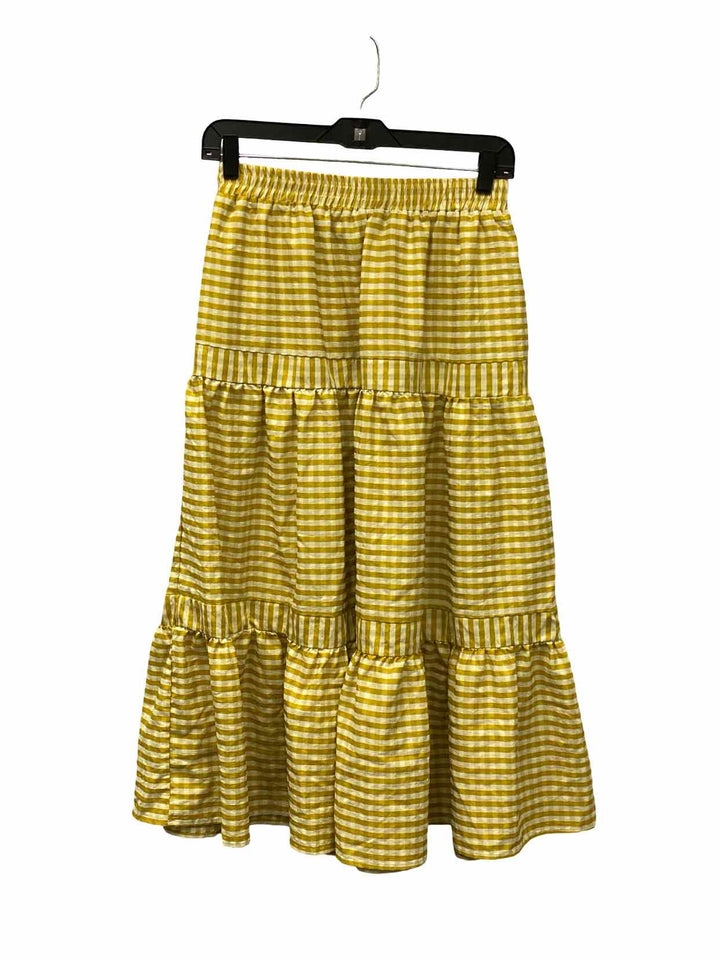 &Merci Size S Yellow White Skirt