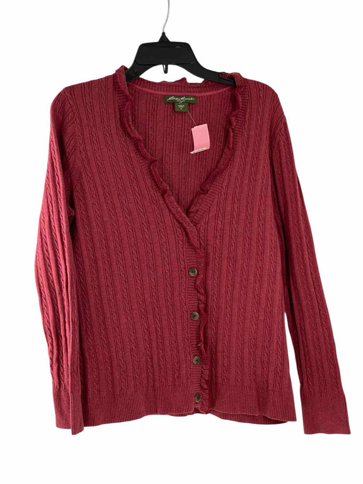 Eddie Bauer Size XL Red Cable Knit Sweater