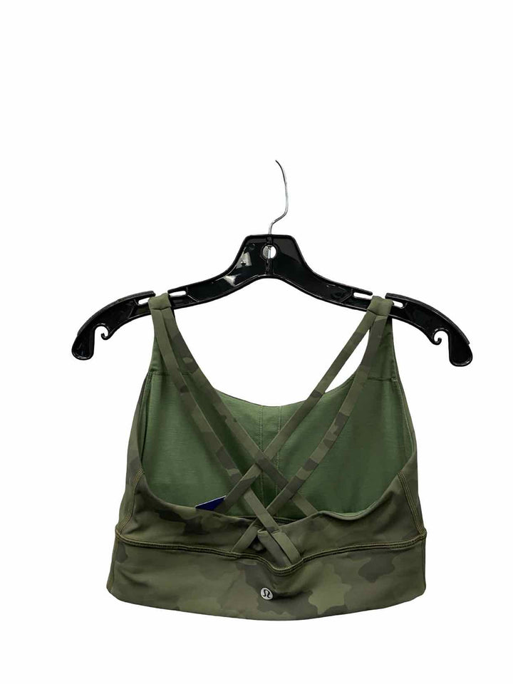 Lululemon Size 8 Green camo print Athletic Bra