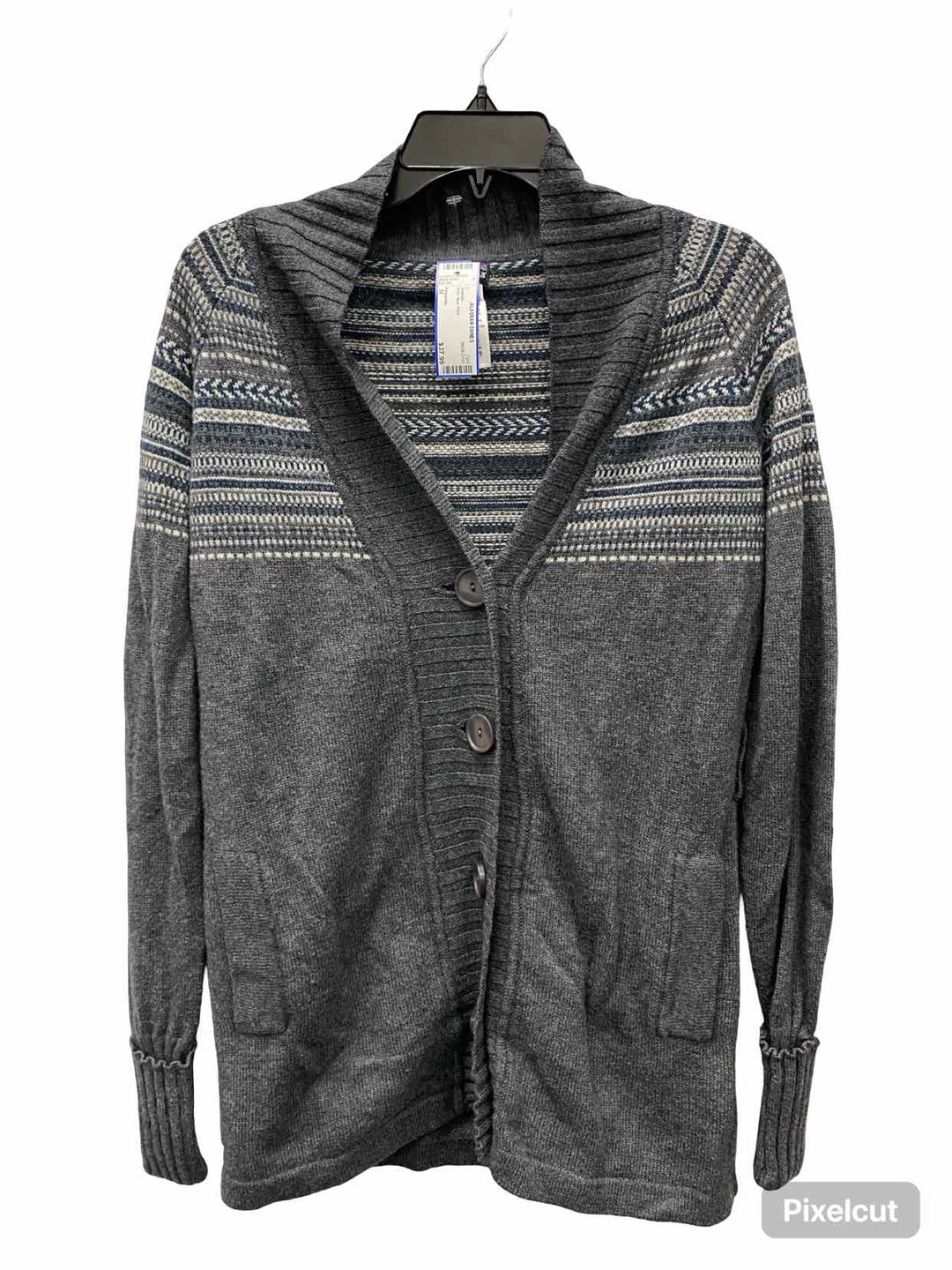 Patagonia Size M Gray Blue Print Sweater