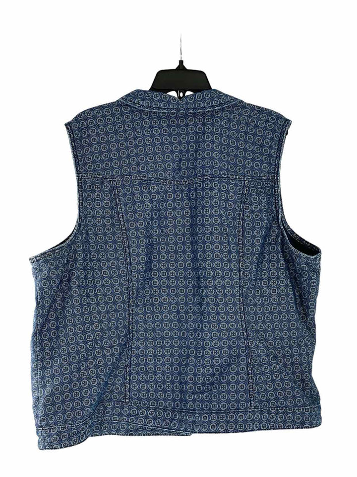 CJ Banks Size 2X Blue Grey Print Vest