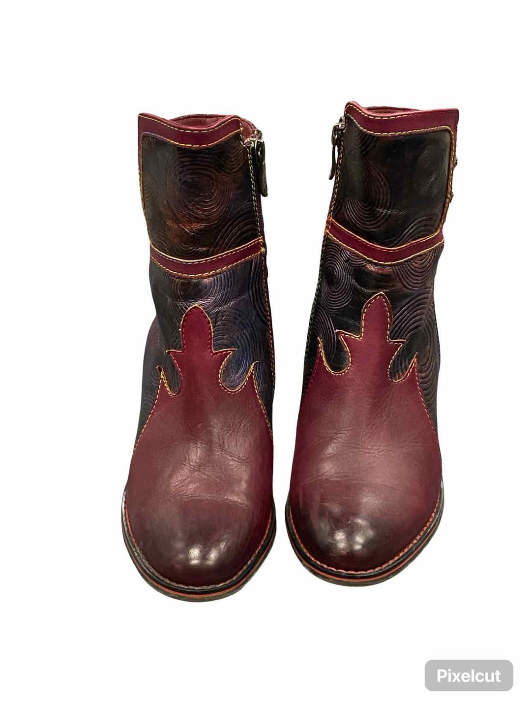 L'Artiste by Springstep Shoe Size 38 Red Leather Thunderbird Boots(Ankle)