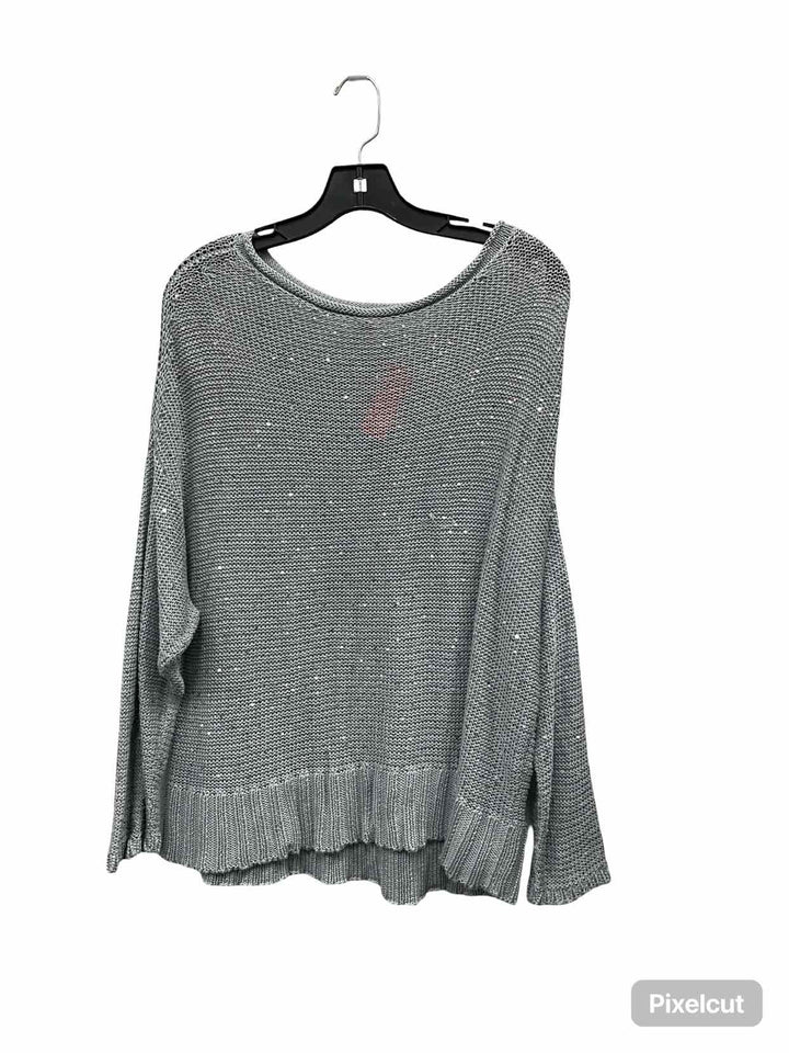 Eileen Fisher Size XL Blue sequined 100% cotton Sweater