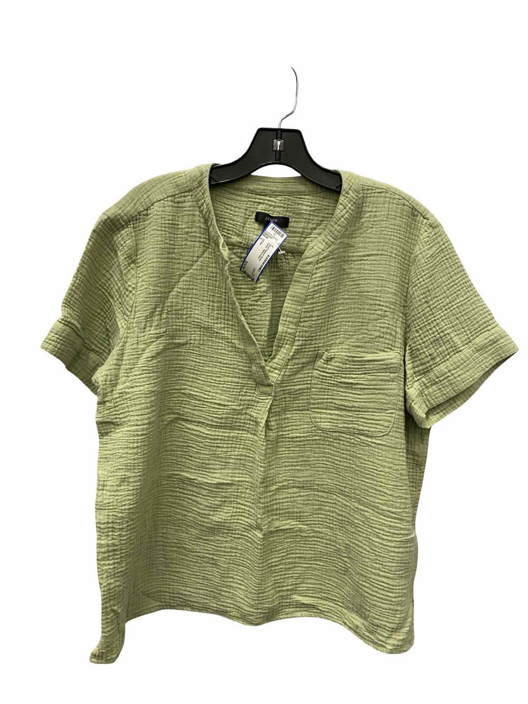J Crew Size L Green 100% cotton Short Sleeve Shirts