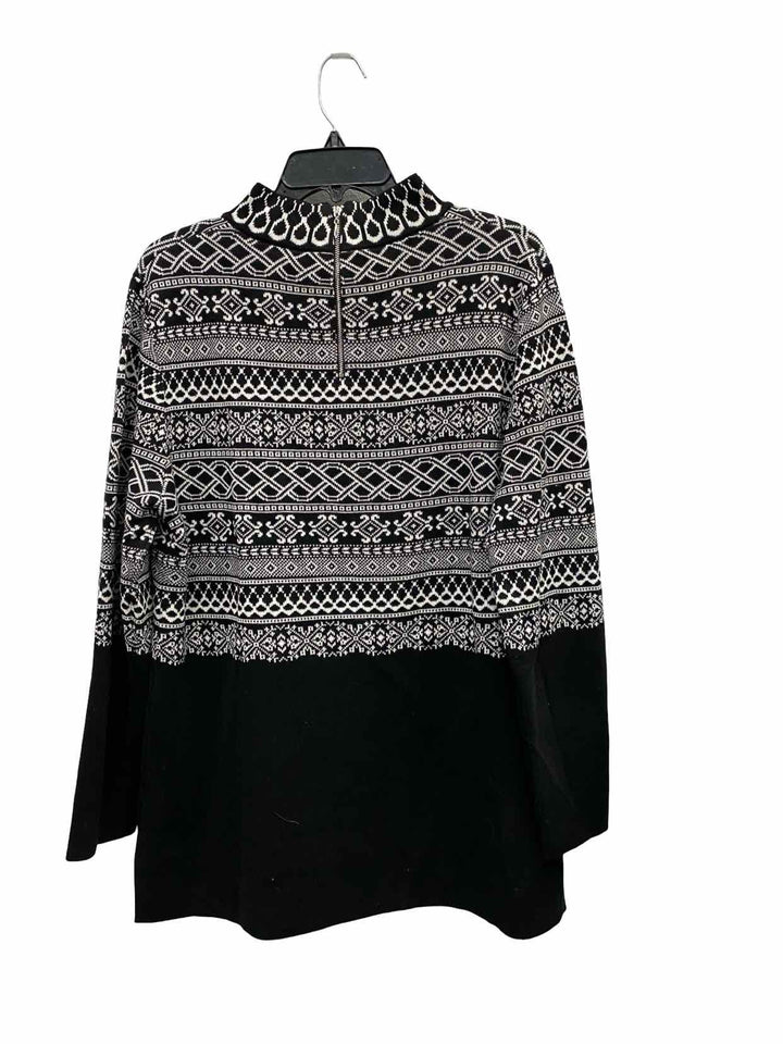 North Style Size L Black White 62% Cotton Sweater