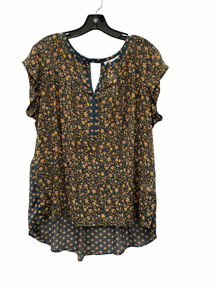 DR2 Size L Blue Yellow Floral Tank Top