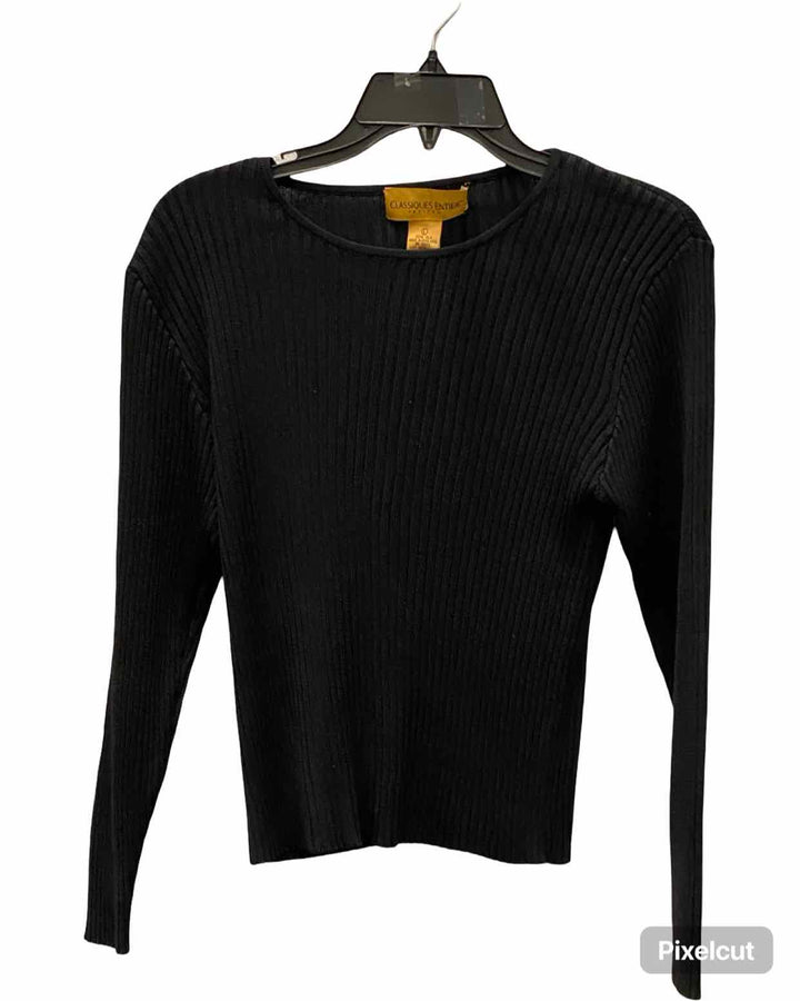 Classiques Entier Size L Black 100% silk Long Sleeve Shirts