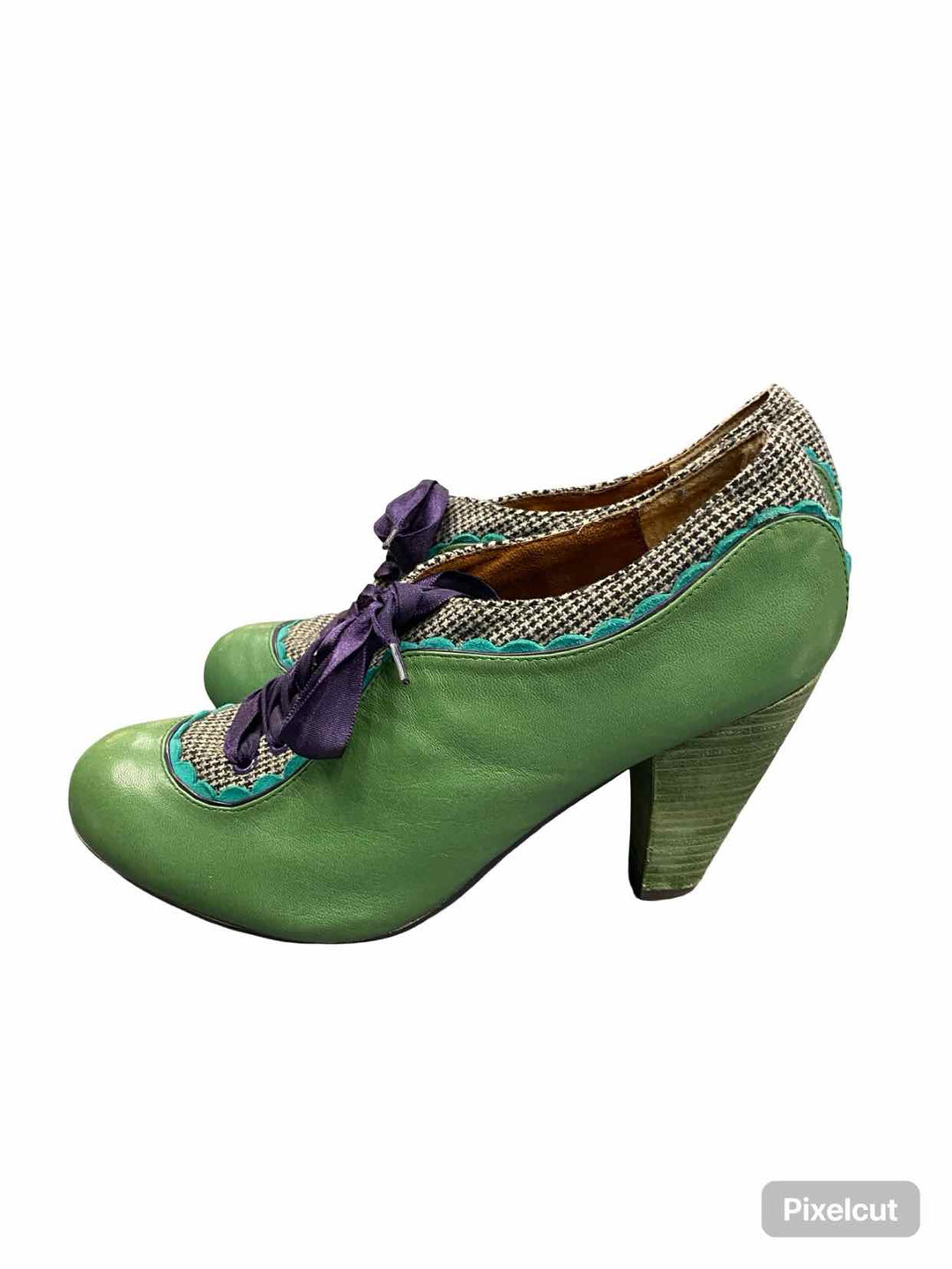 Poetic Licence Shoe Size 9 Green Leather Heels