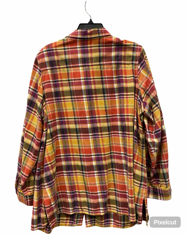 Coldwater Creek Size 1X Multi-Color Plaid Long Sleeve Shirts