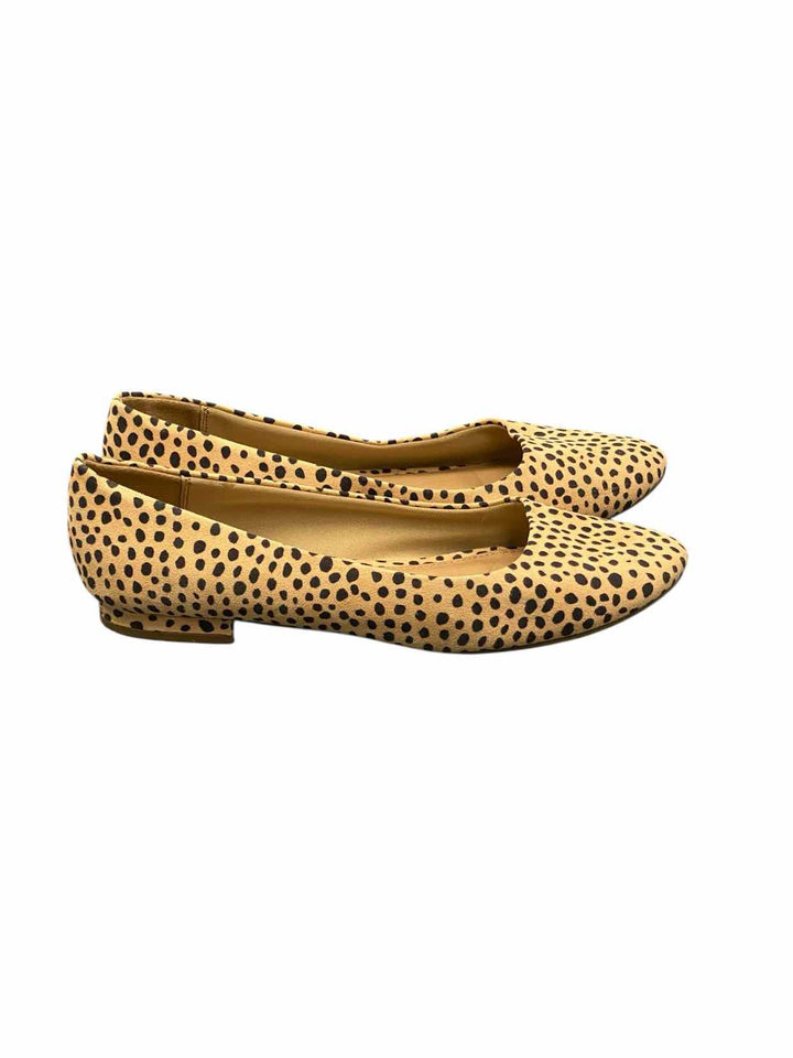 Report Shoe Size 9.5 Beige Black Manmade Flats