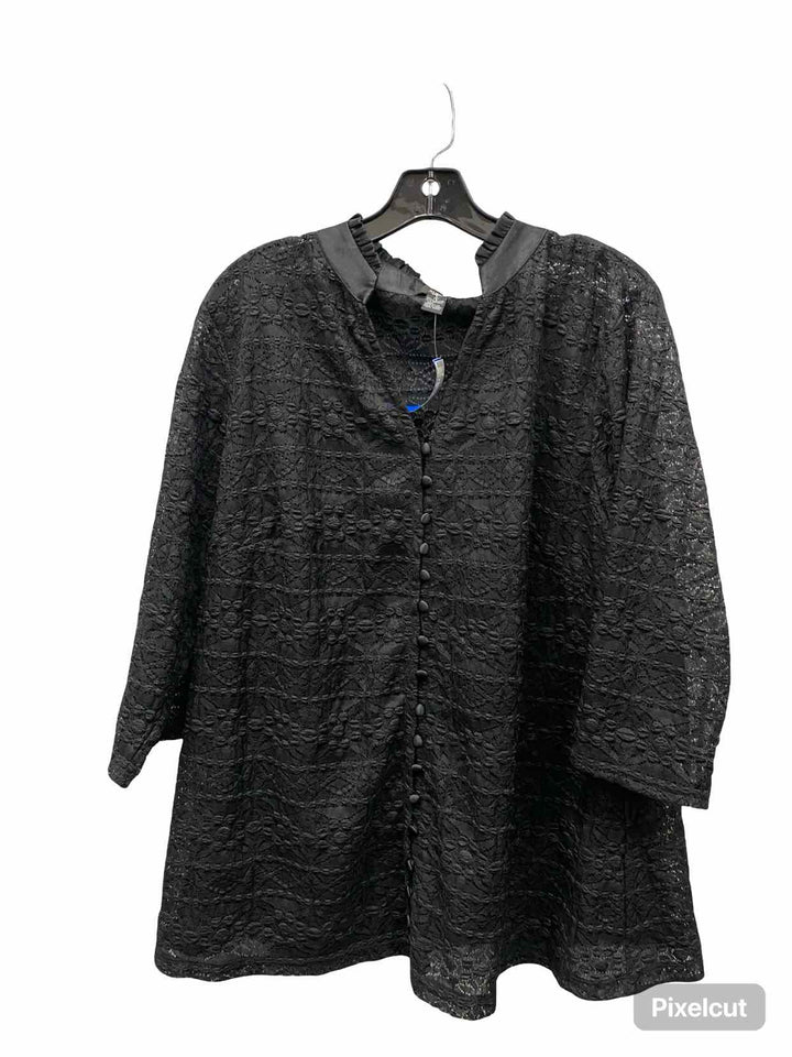 Alfani Size 2X Black Lace Long Sleeve Shirts