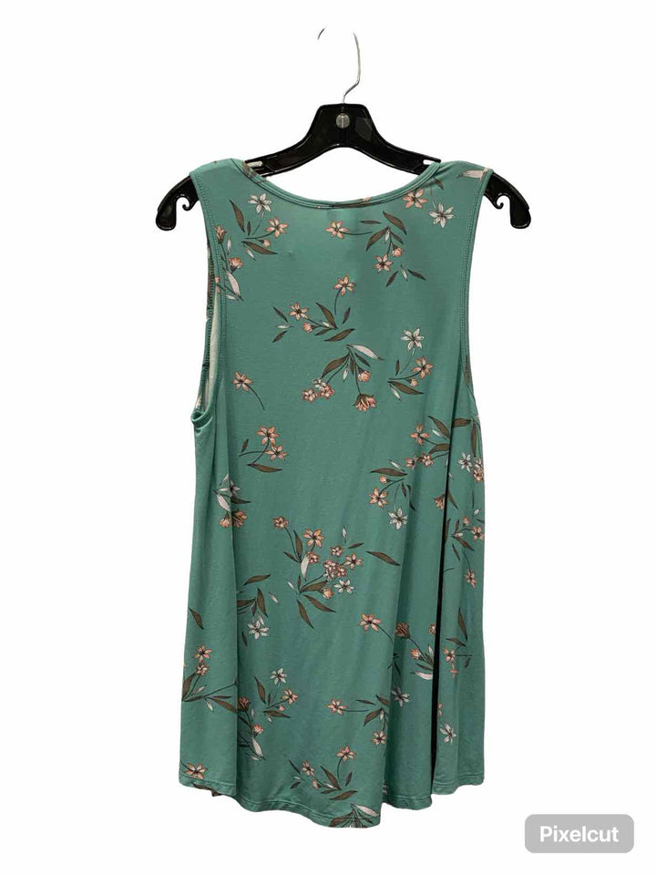 Torrid Size S/M Turquoise Floral Tank Top
