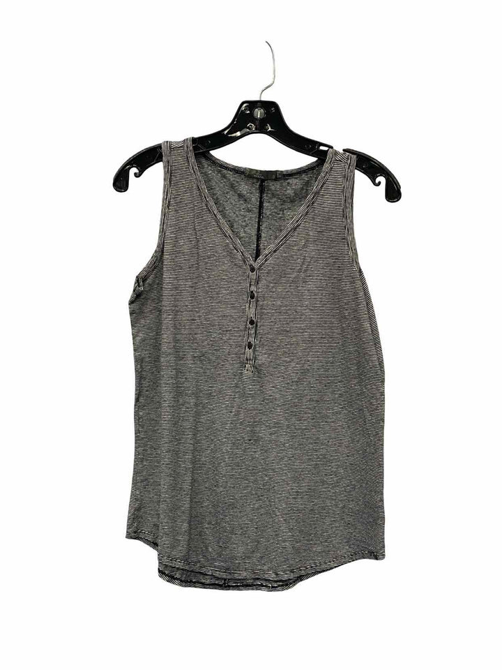 PrAna Size S Black White Striped Tank Top