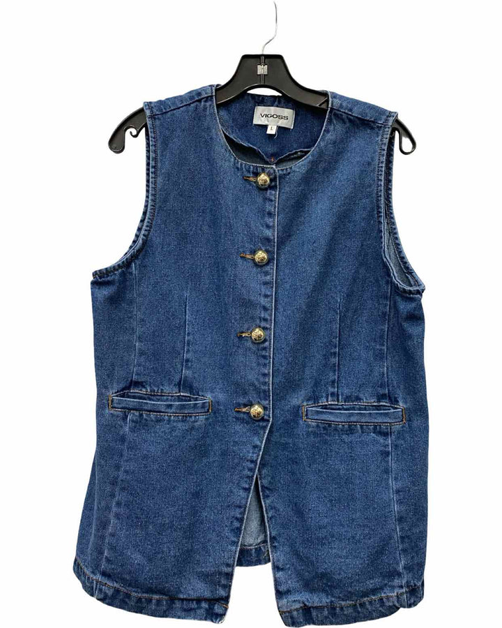 Vigoss Size L Blue Denim Vest