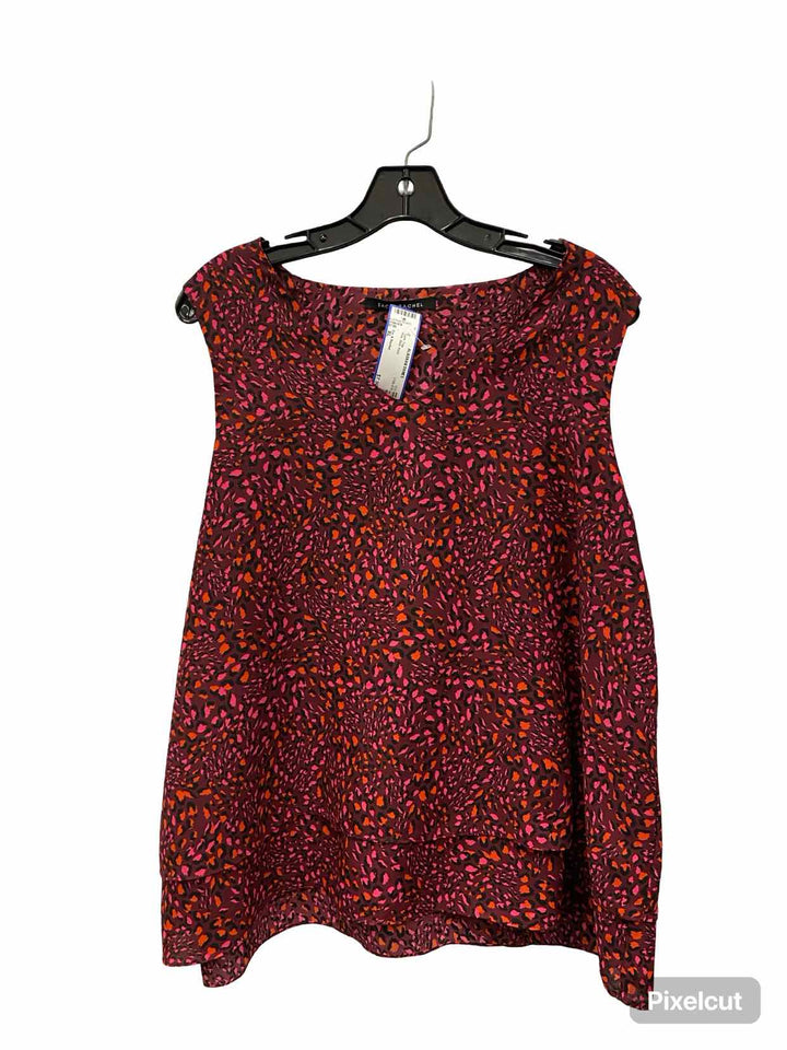 Zac & Rachel Size XL Pink Red Print Tank Top