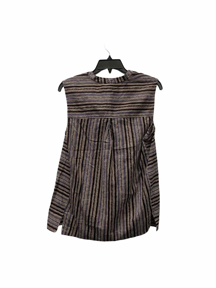 Sevya Size S/M Black/Blue Cream Striped Tank Top
