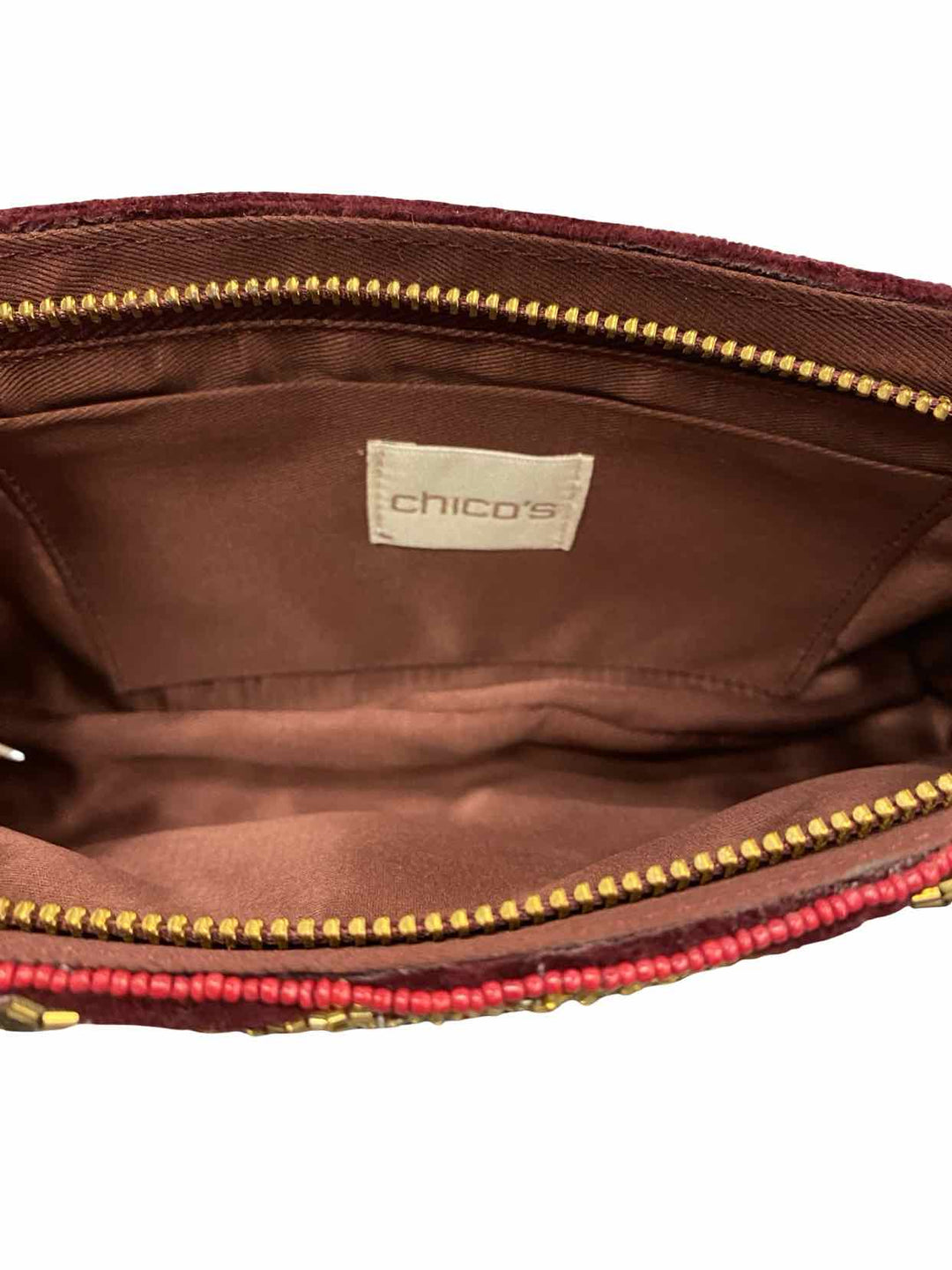 Chicos Burgundy Wristlet Purse