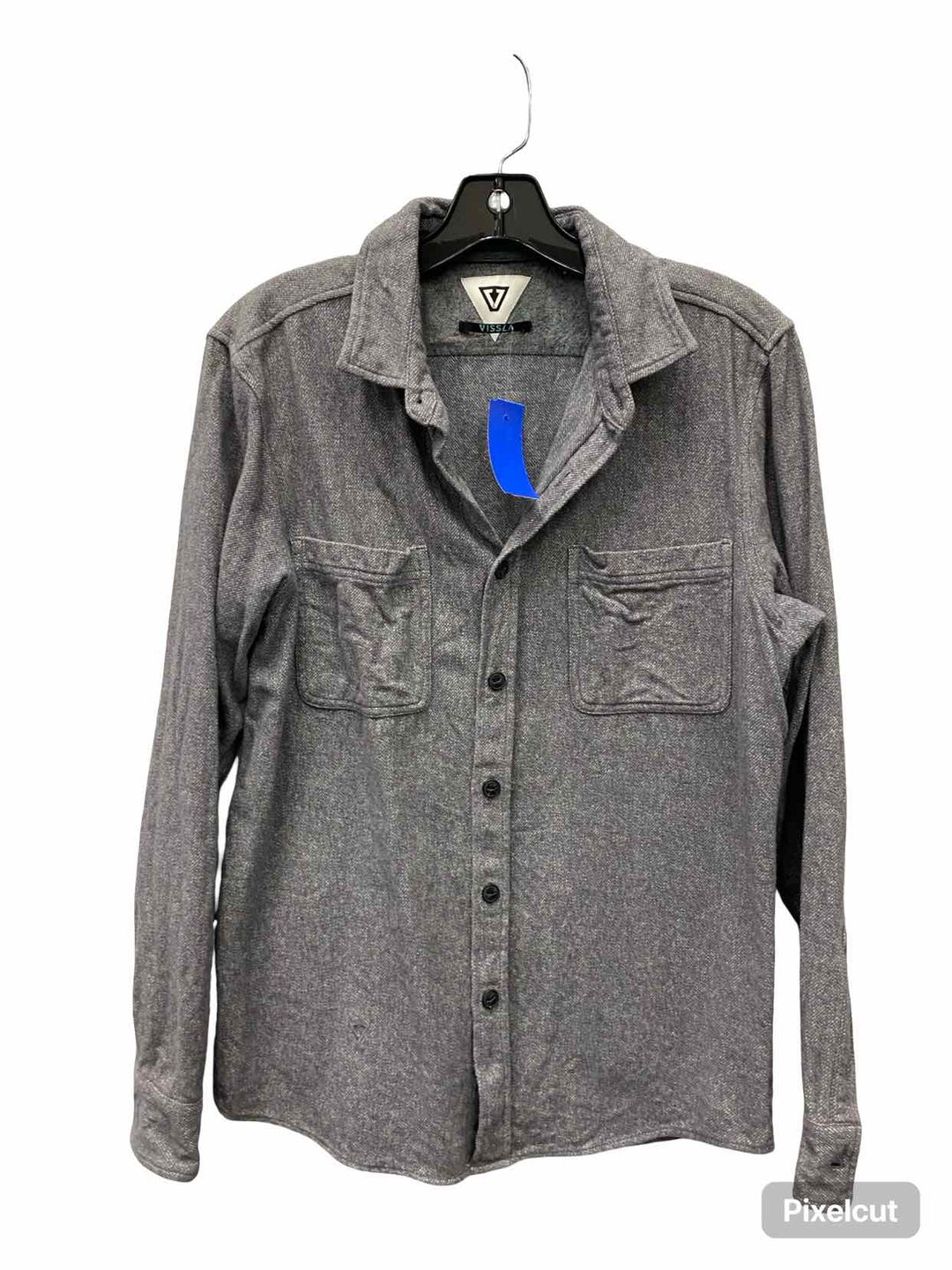 Vissla Size S Grey White 100% Organic Cotton Long Sleeve Shirts