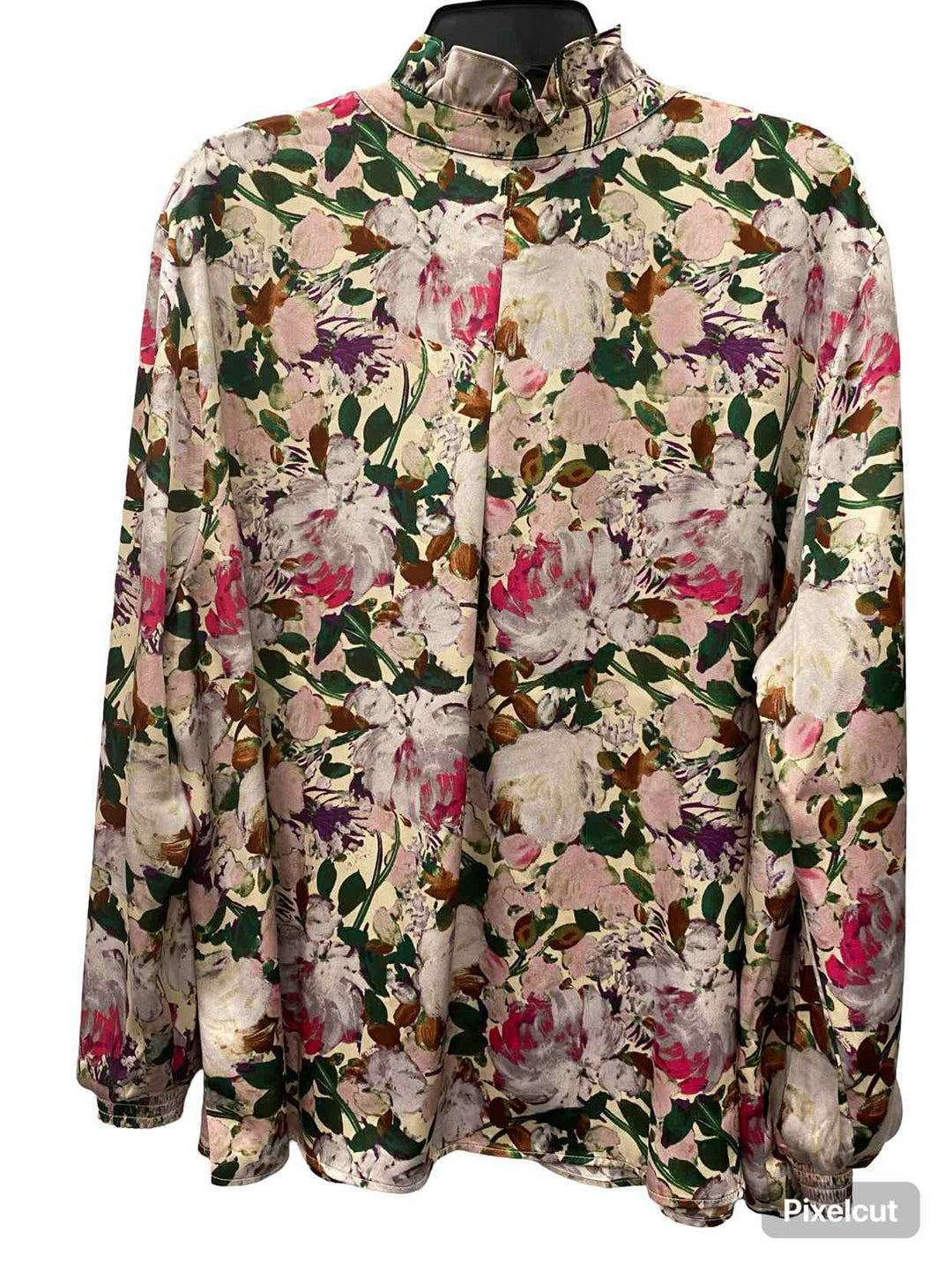 Cabi Size 2X Pink Floral Long Sleeve Shirts