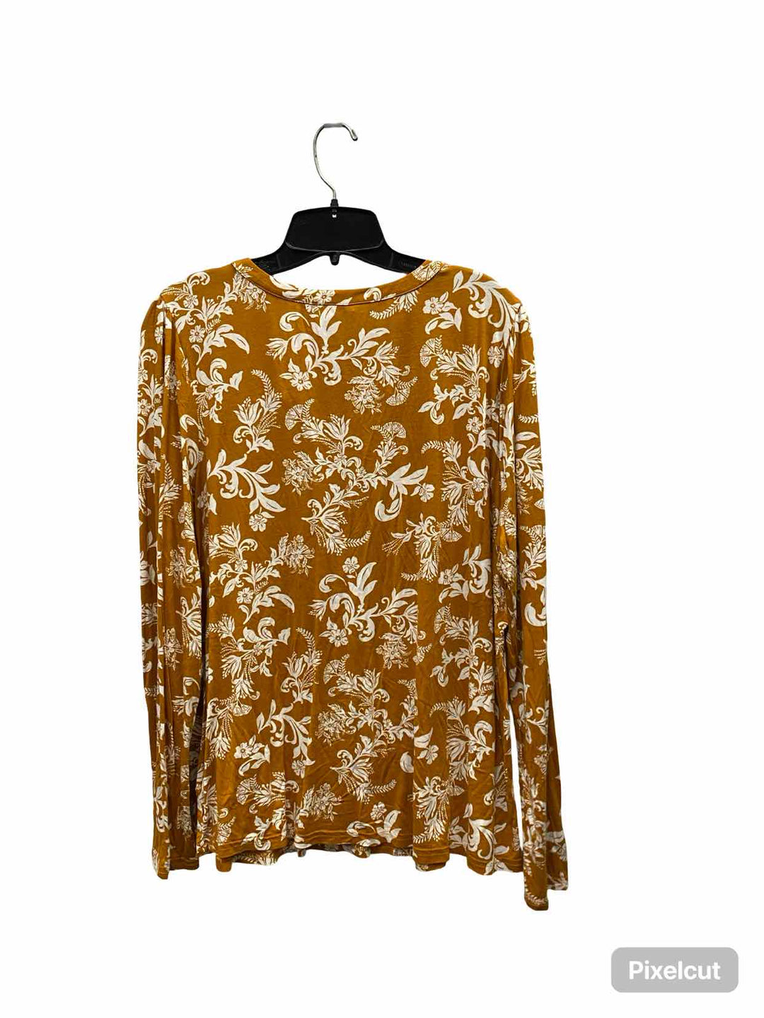 Liz Claiborne Size XL Orange Floral henley Long Sleeve Shirts