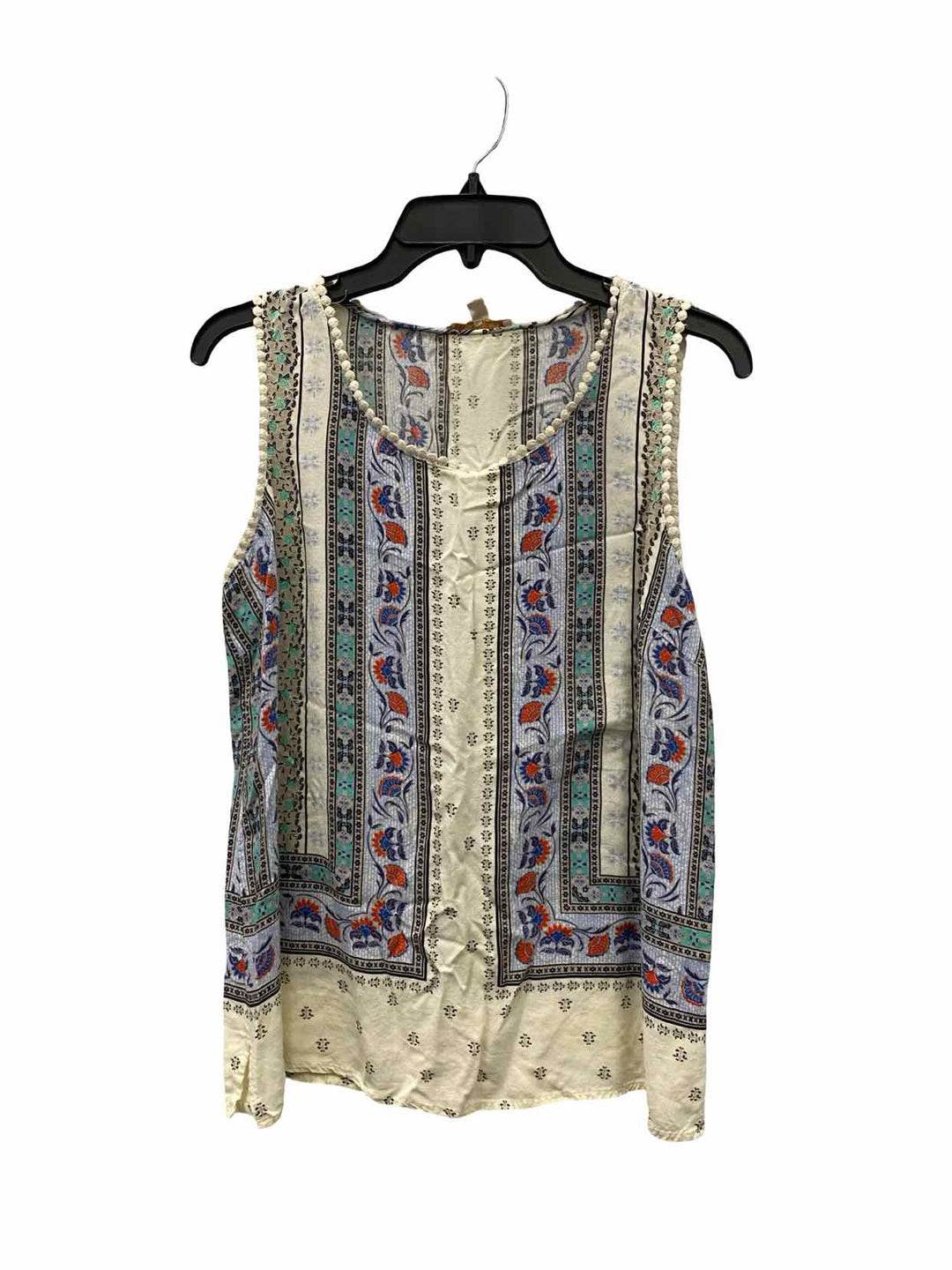Skies are Blue Size M White Multi Print Tank Top