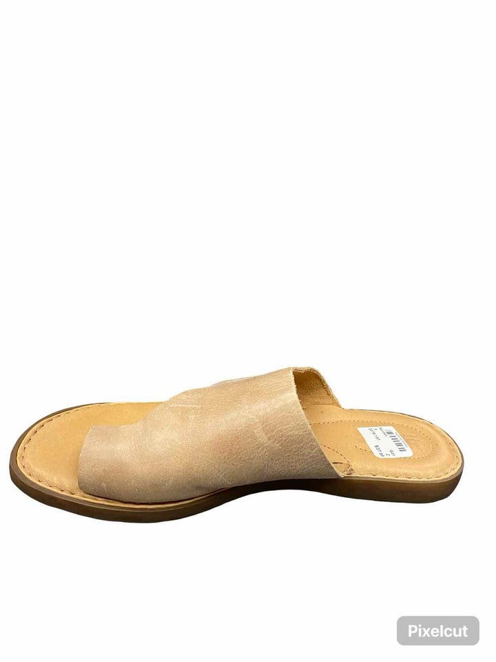 Born Shoe Size 9 Brown Leather Hinti Toe Loop Slides Sandals