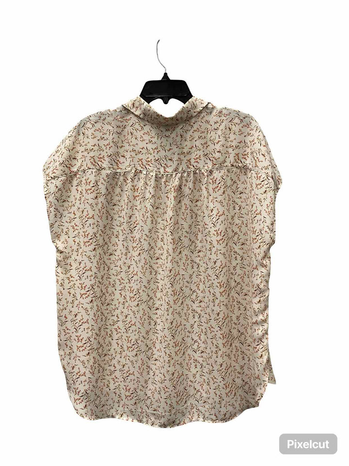 Loft Size 1X White Pink Floral Tank Top