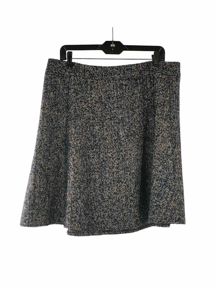 Ann Taylor Size 16 Navy Black Print Skirt