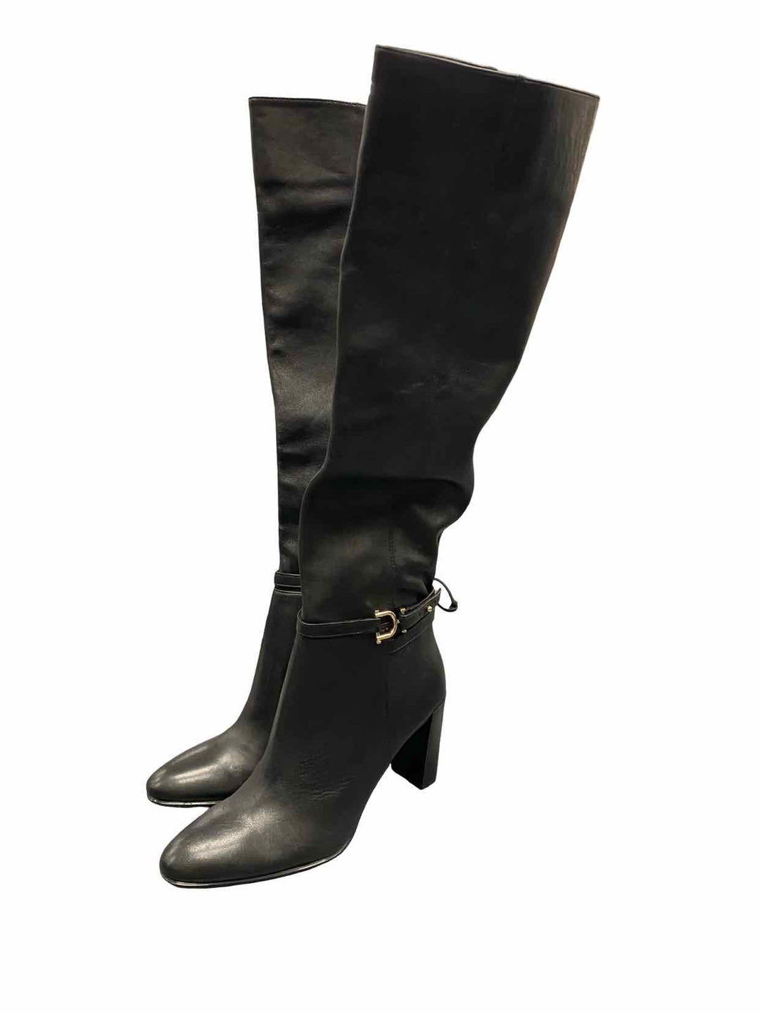 Zara Shoe Size 7.5 Black Leather NWT Boots(knee)