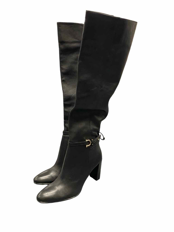 Zara Shoe Size 7.5 Black Leather NWT Boots(knee)