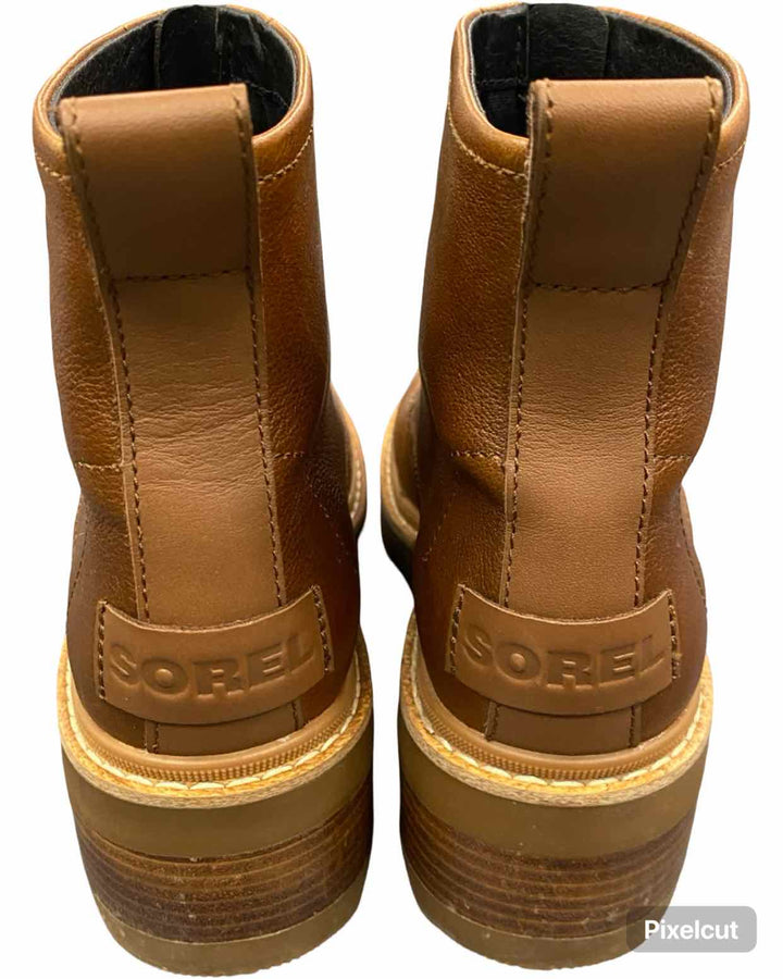 Sorel Shoe Size 7.5 Brown Leather Joan Zip Boots(Ankle)