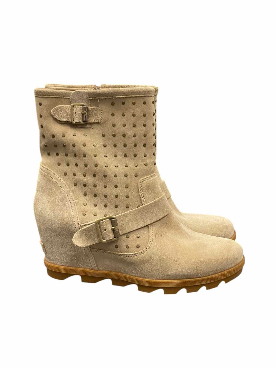Sorel Shoe Size 11 Beige Suede Joan Of Arctic Wedge ll Boot Stud Boots(Ankle)