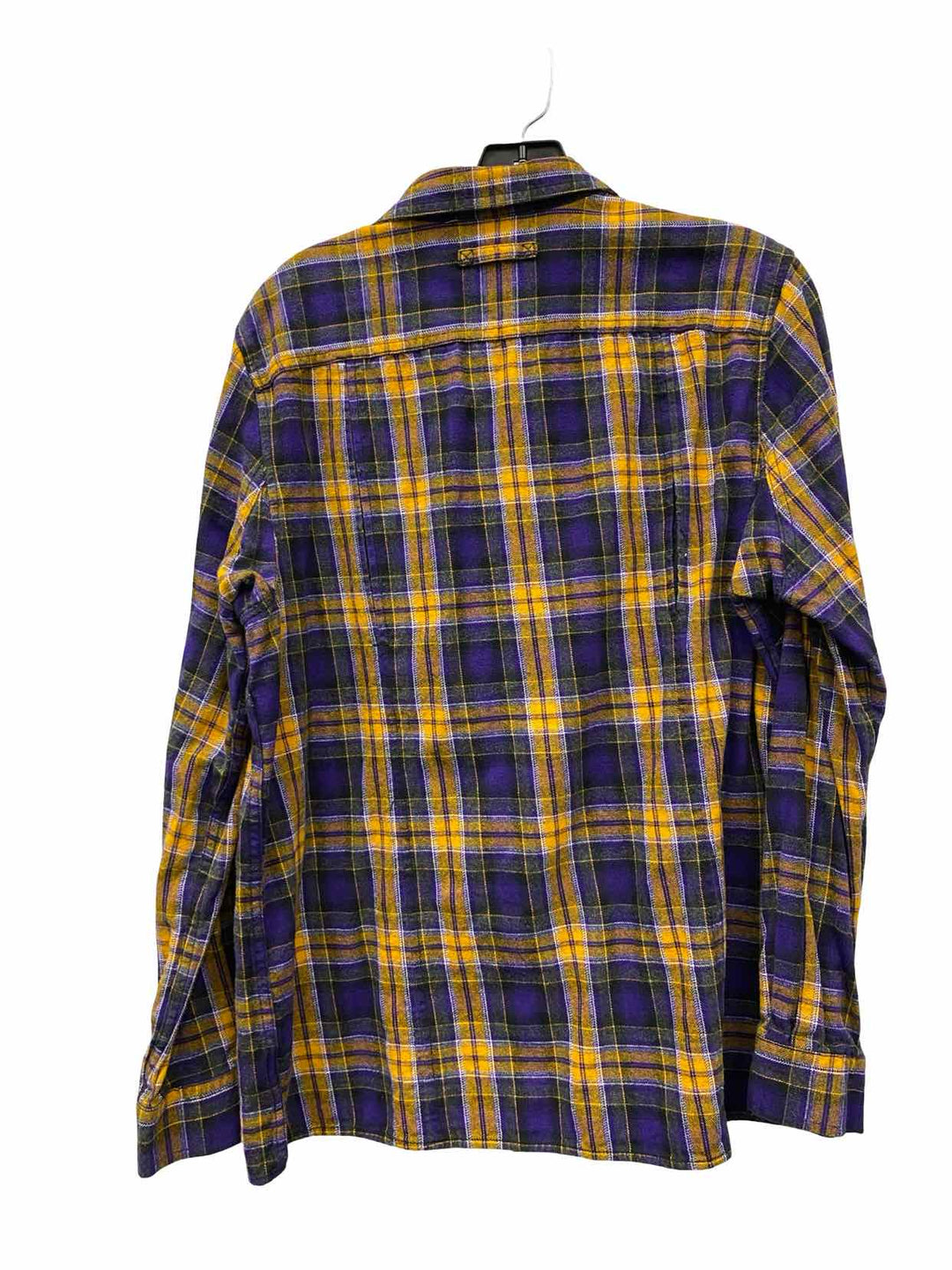 Duluth Trading Size L Purple Yellow Plaid Long Sleeve Shirts