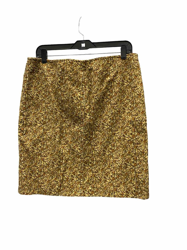 Ralph Lauren Size 12 Yellow Floral Corduroy Skirt
