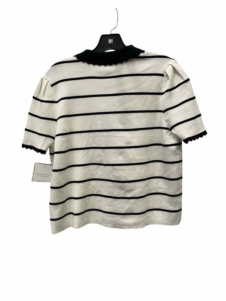 Laundry by Design Size L Black White Short Sleeve Shirts