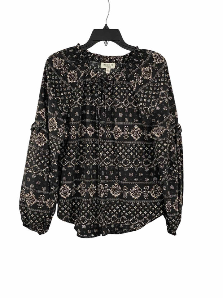 Studio B by Bobeau Size S Black White Long Sleeve Shirts
