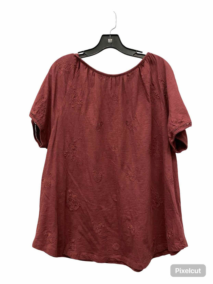 Eddie Bauer Size 2XL Red Embroidered Short Sleeve Shirts
